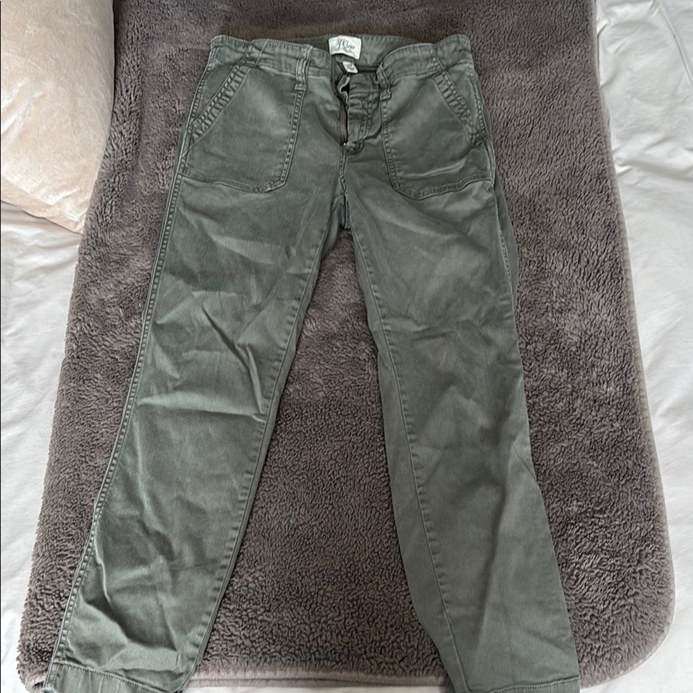 J. Crew Green Ankle Cropped Pants